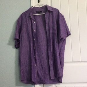 Mens large button down shirt. Large. Purple.